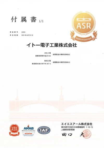 ISO9001 付属書